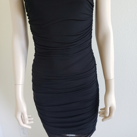Lovers and Friends Black Bodycon Ruched Mini Dress size Small - Picture 7 of 16